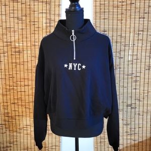 H&M Black "NYC Bronx" Pullover Sweatshirt